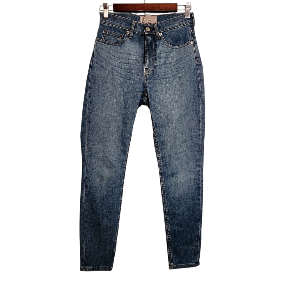 Everlane | Women's Classic Medium Blue High Rise Skinny Ankle Jeans (Size 25)